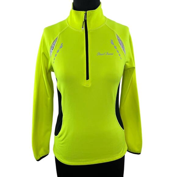 Pearl Izumi Select Neon Yellow Black Reflective Cycling Half Zip Long Pullover S - Picture 1 of 8
